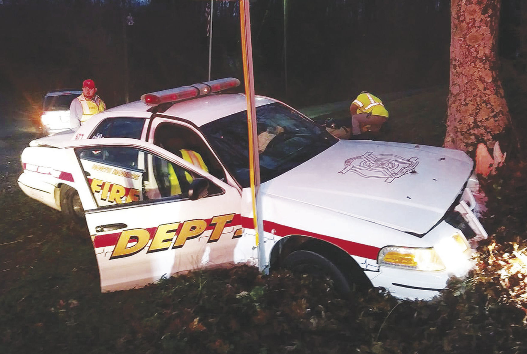 Firefighter injured in crash